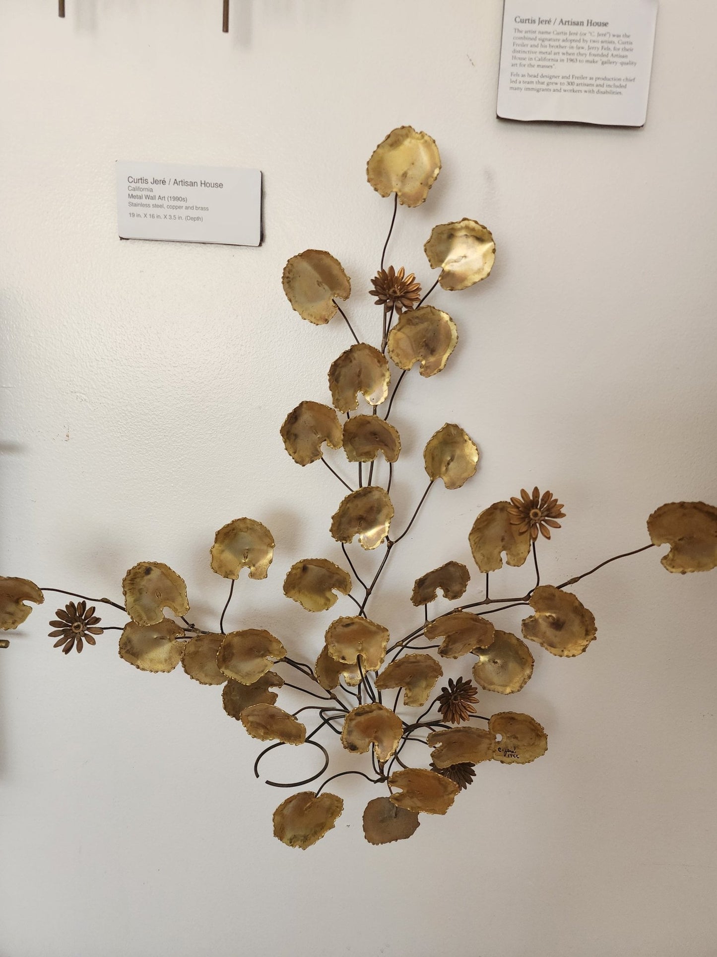 Curtis Jeré - Brass Lily Pad and Flower Wall Art - MCMODSTORE