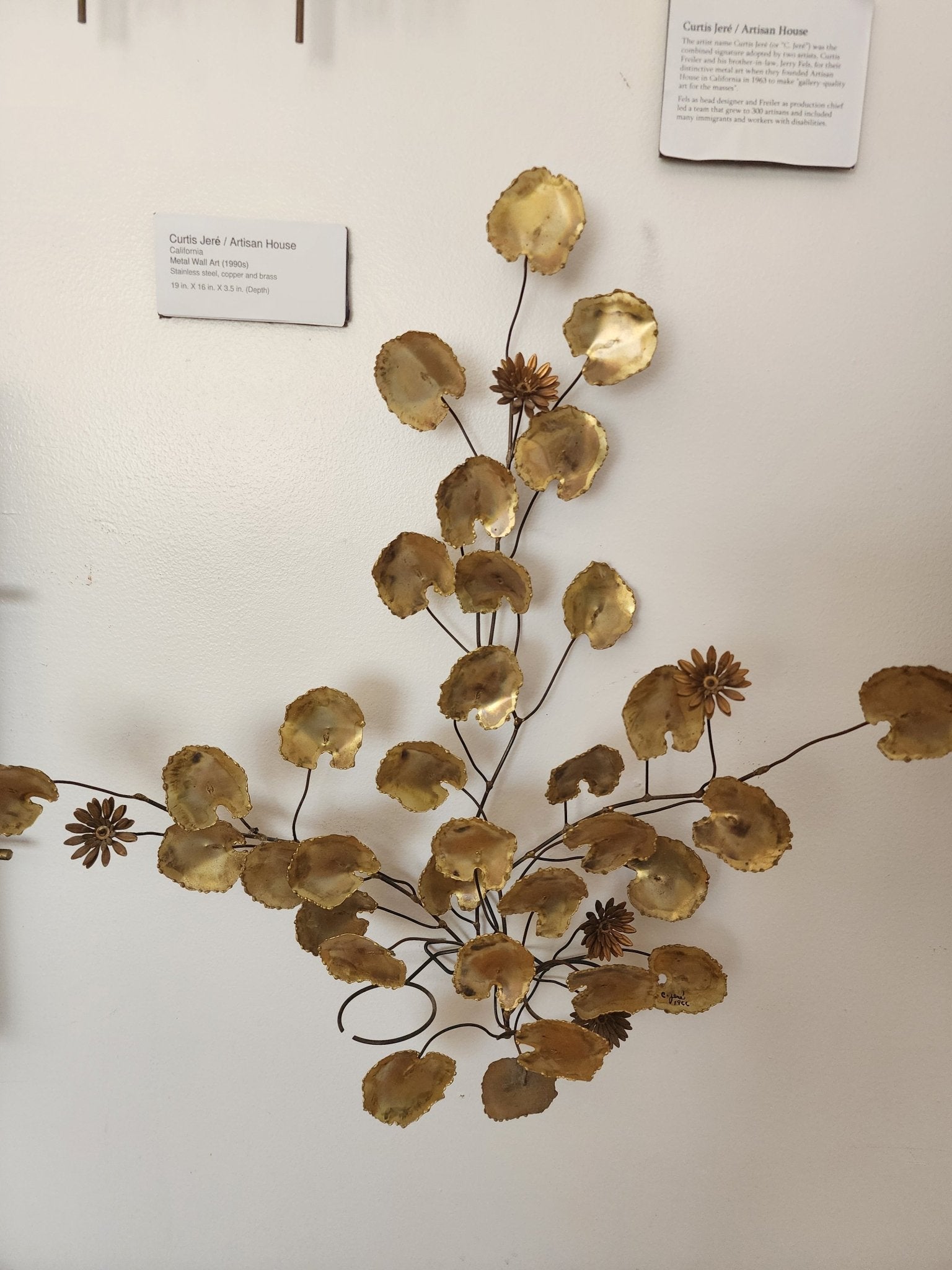 Curtis Jeré - Brass Lily Pad and Flower Wall Art - MCMODSTORE