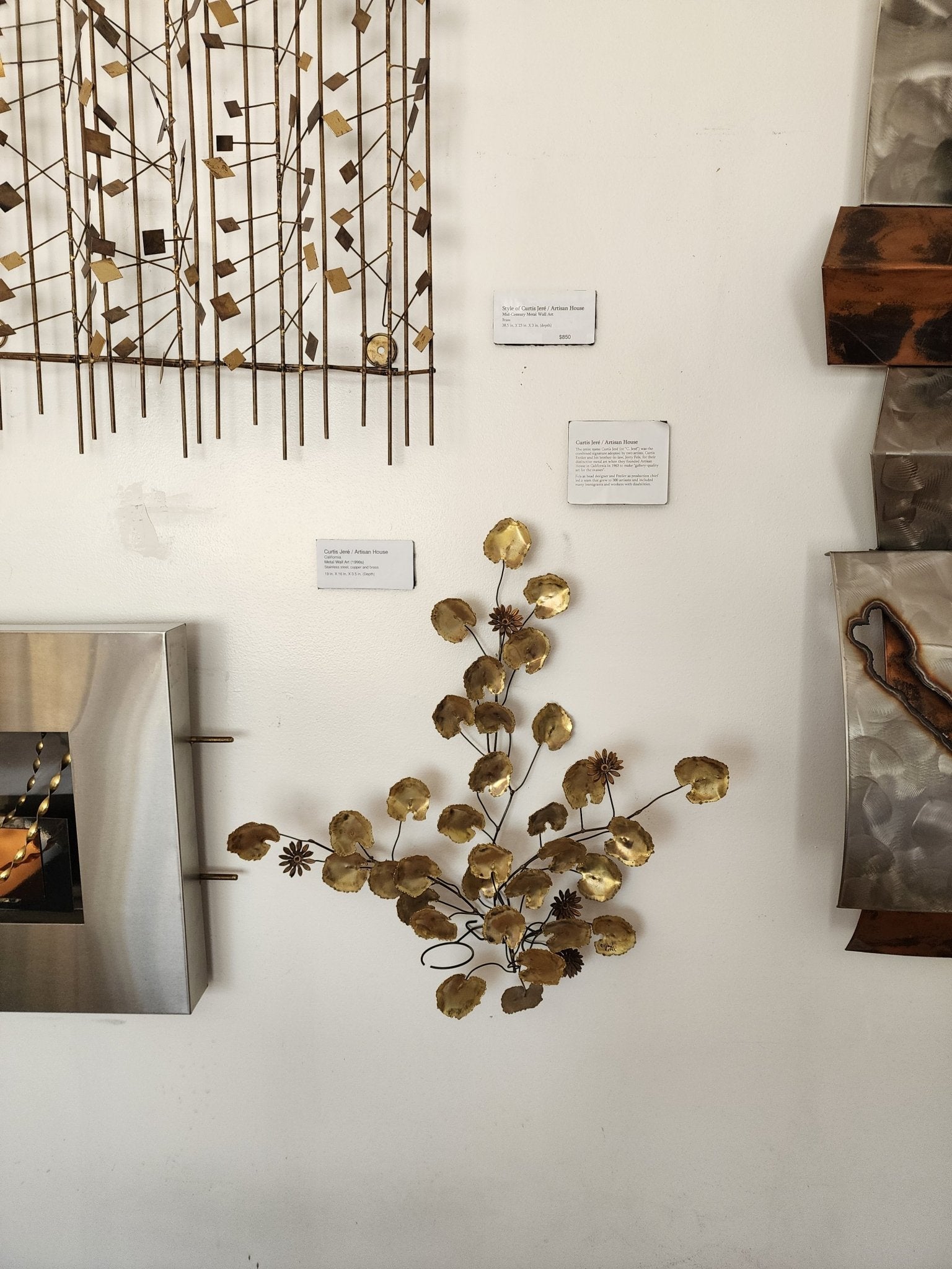 Curtis Jeré - Brass Lily Pad and Flower Wall Art - MCMODSTORE