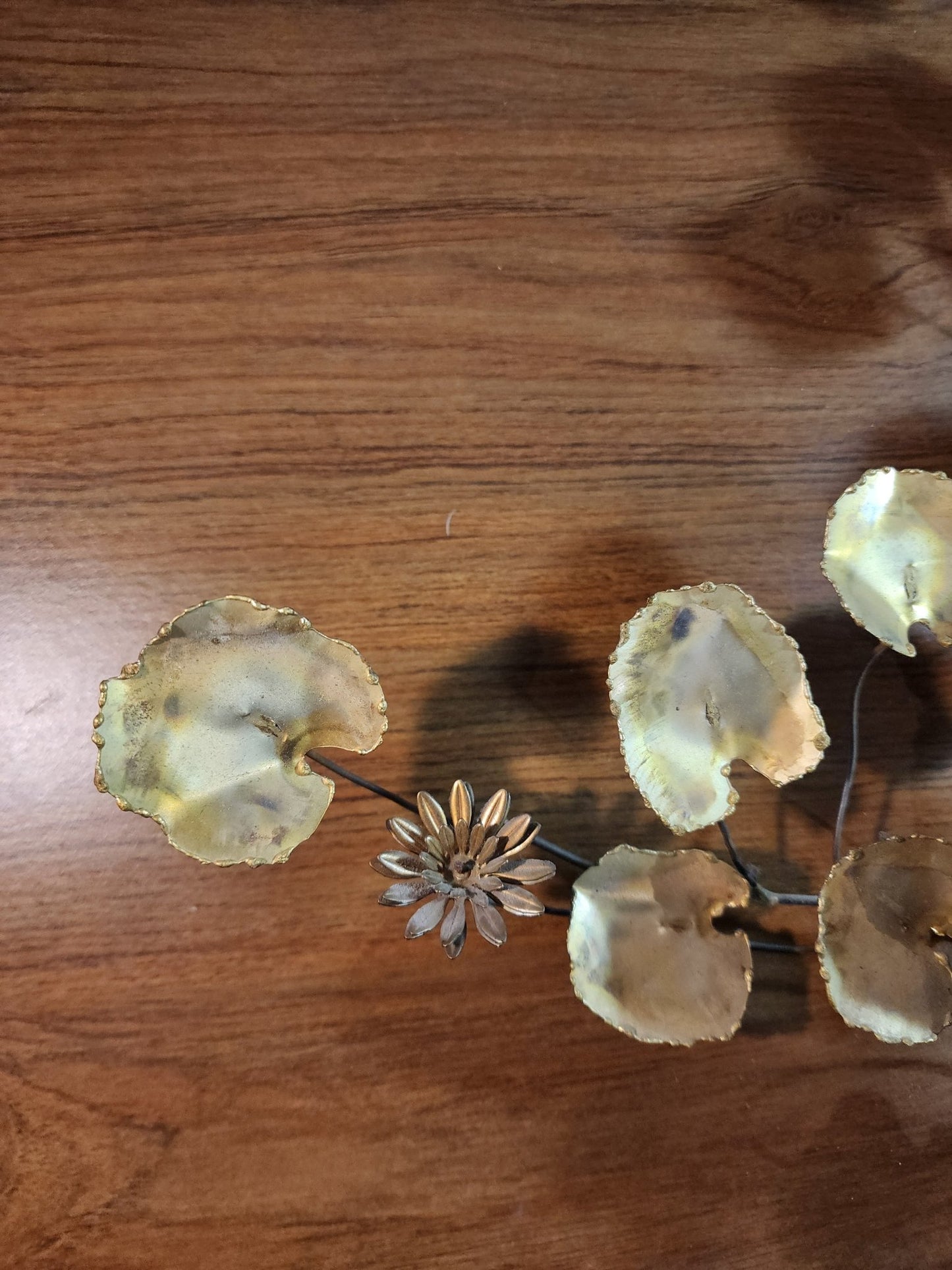 Curtis Jeré - Brass Lily Pad and Flower Wall Art - MCMODSTORE