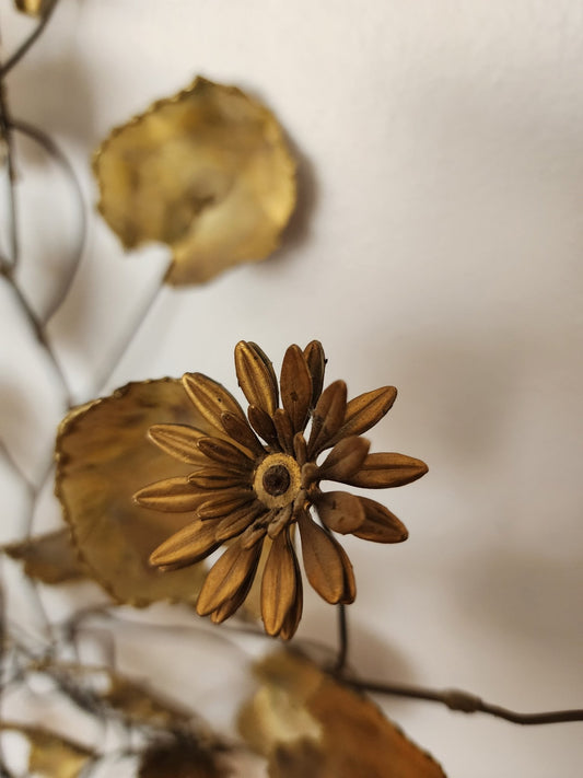 Curtis Jeré - Brass Lily Pad and Flower Wall Art - MCMODSTORE