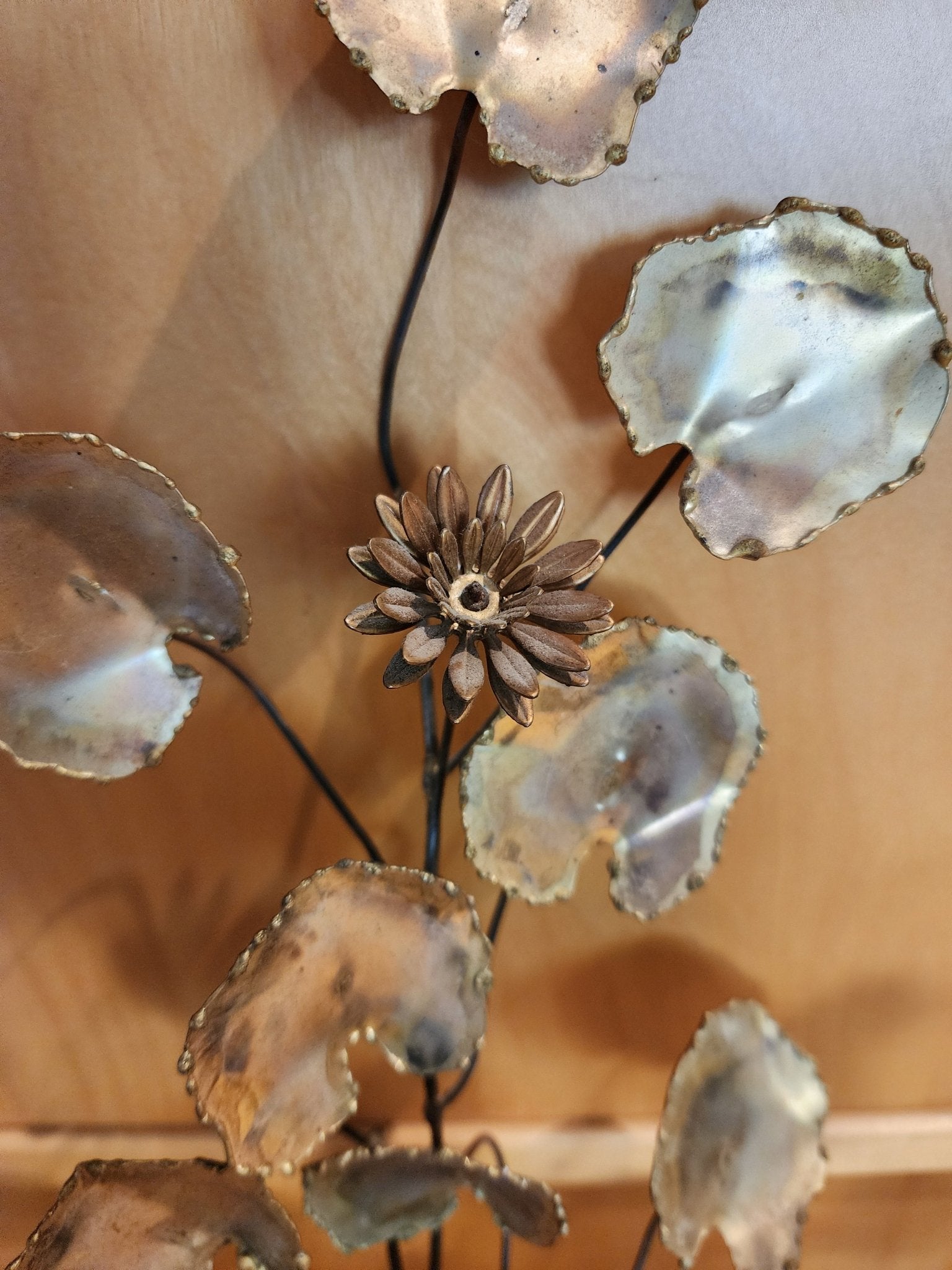 Curtis Jeré - Brass Lily Pad and Flower Wall Art - MCMODSTORE