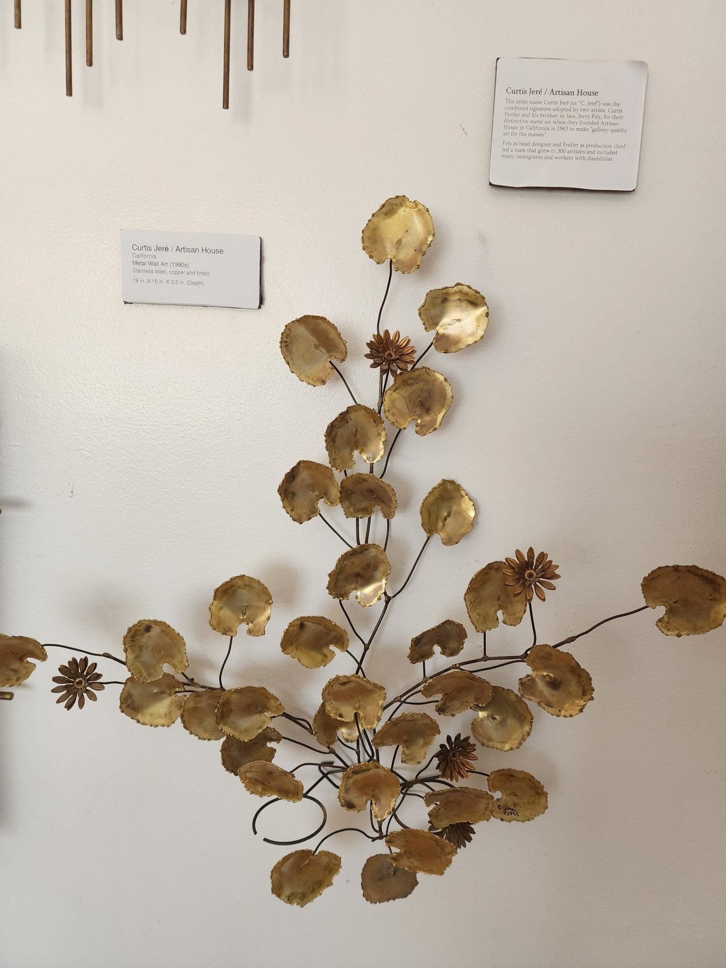 Curtis Jeré - Brass Lily Pad and Flower Wall Art - MCMODSTORE