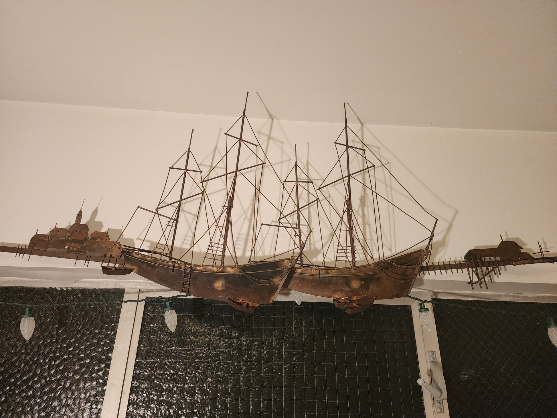 Curtis Jeré Wall Art - "Ships at Wharf" (1960s) - MCMODSTORE