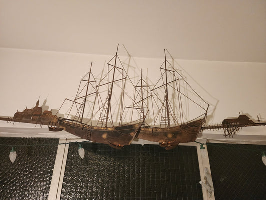 Curtis Jeré Wall Art - "Ships at Wharf" (1960s) - MCMODSTORE