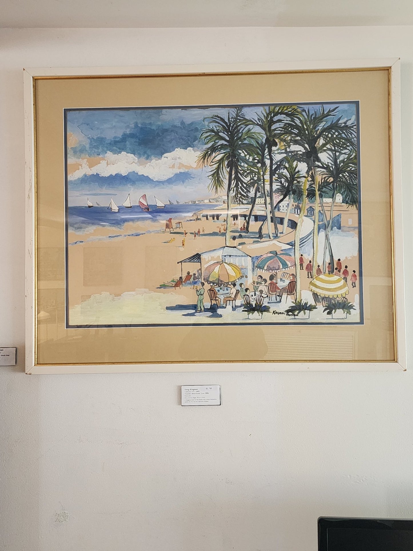 Dong Kingman “Acapulco Beach Scene” (Late 1960s) Watercolor Painting - MCMODSTORE