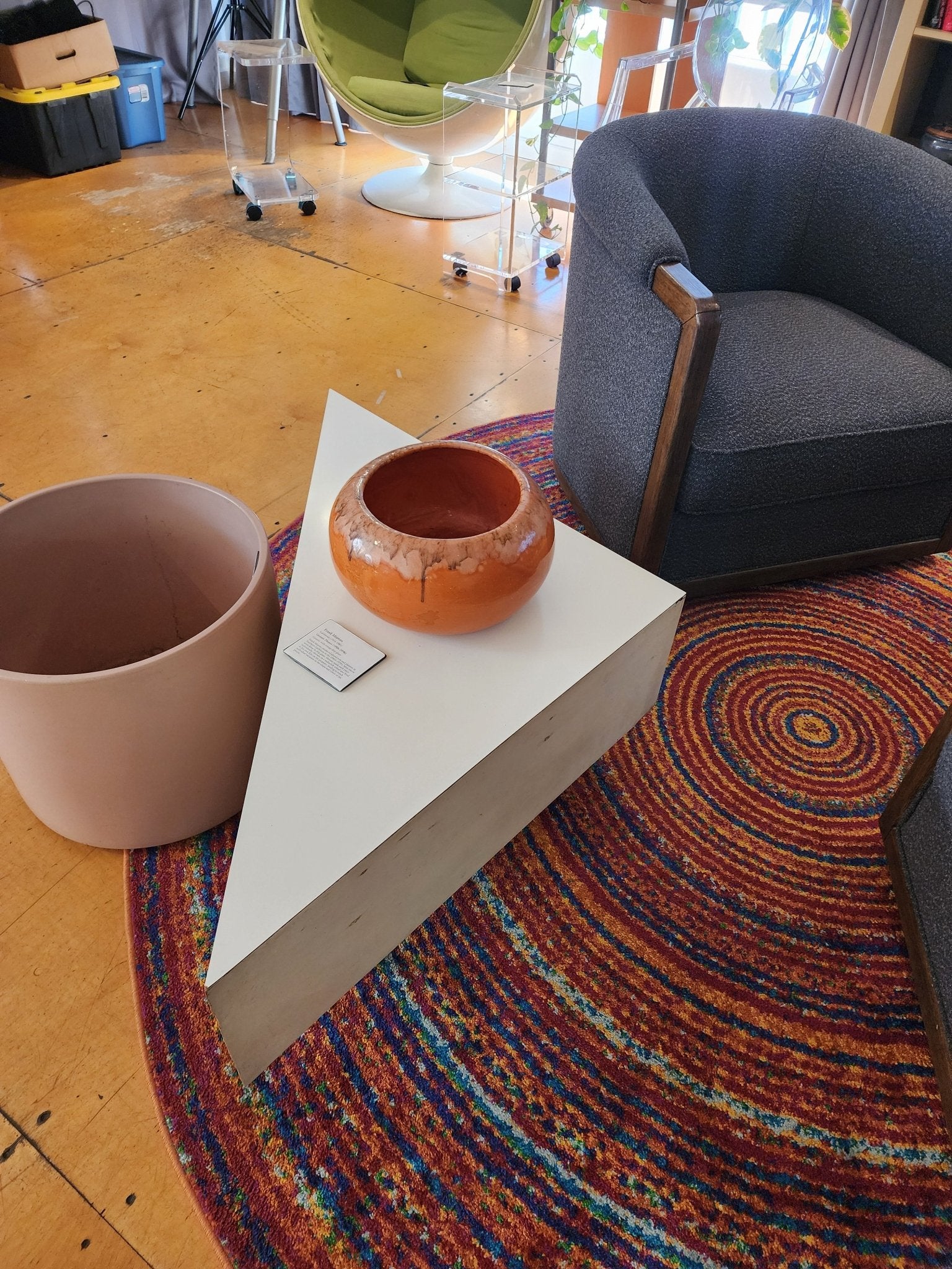 Frank Moreno - Large Orange "Flying Saucer" Pot - MCMODSTORE
