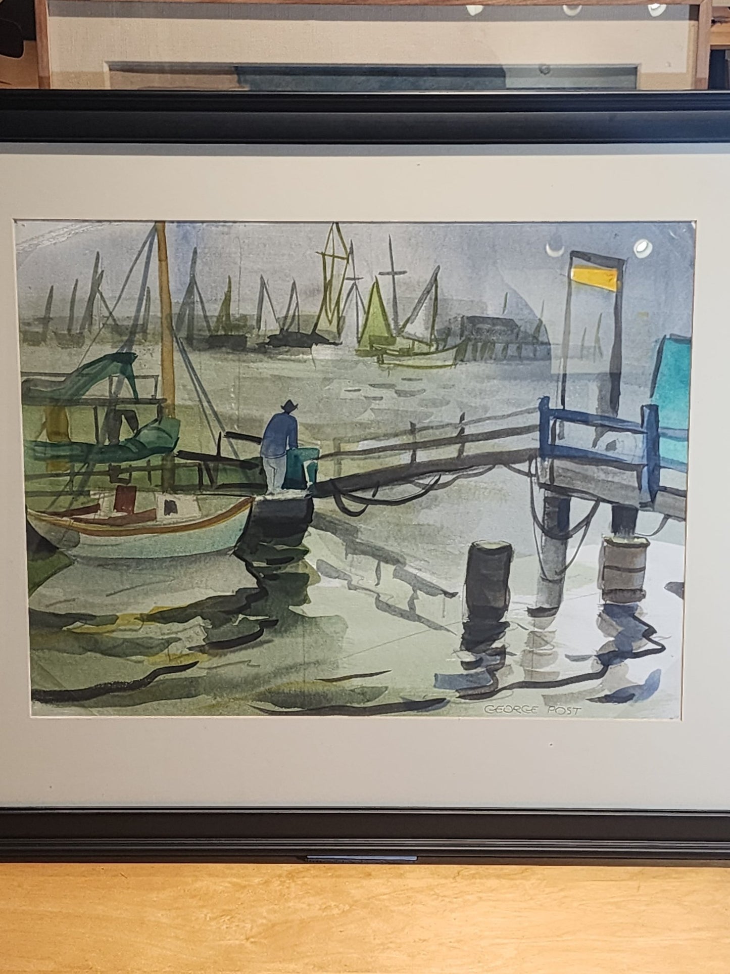 George Booth Post, "Fisherman on the Dock" (1940s) - MCMODSTORE