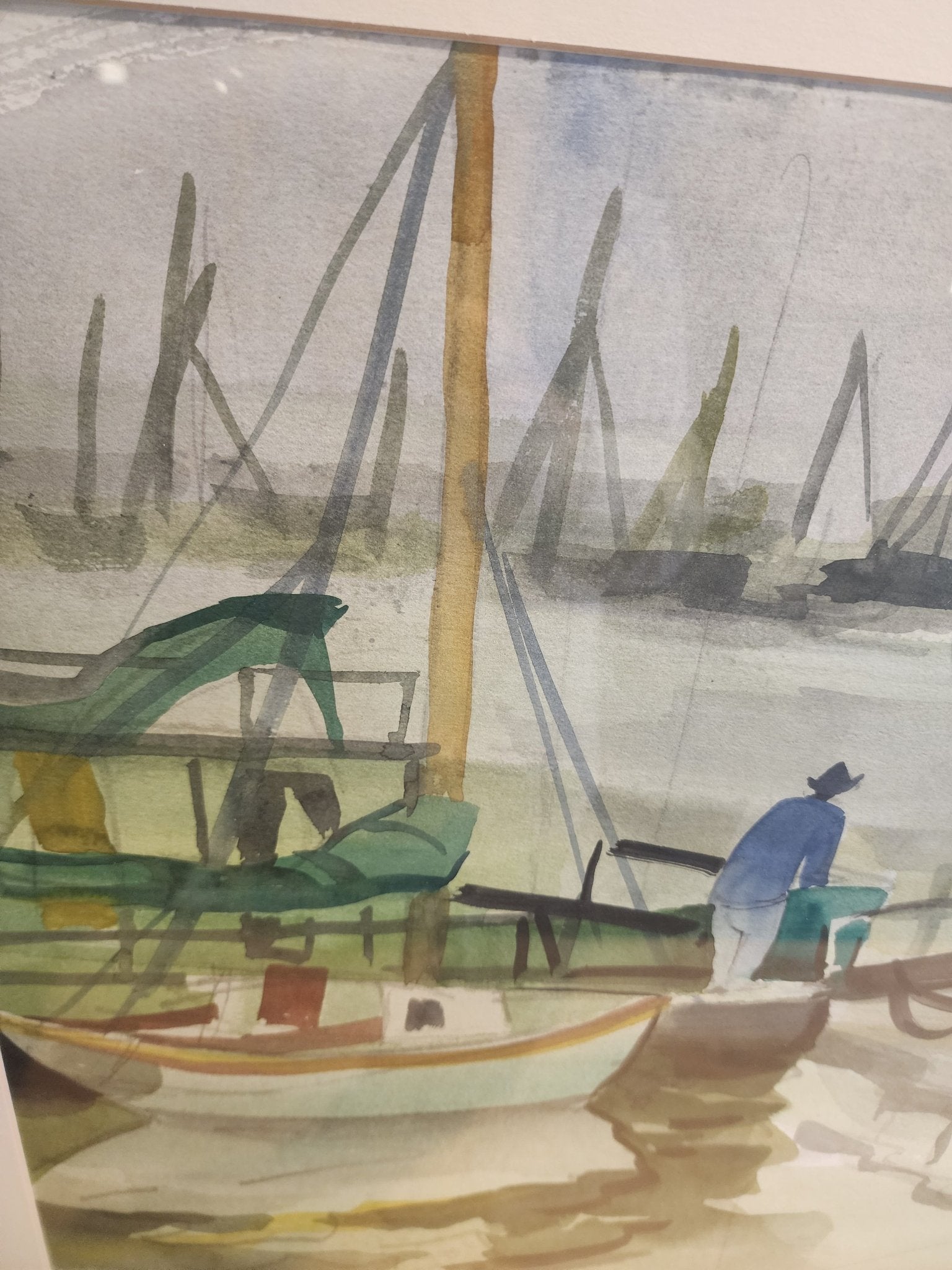 George Booth Post, "Fisherman on the Dock" (1940s) - MCMODSTORE