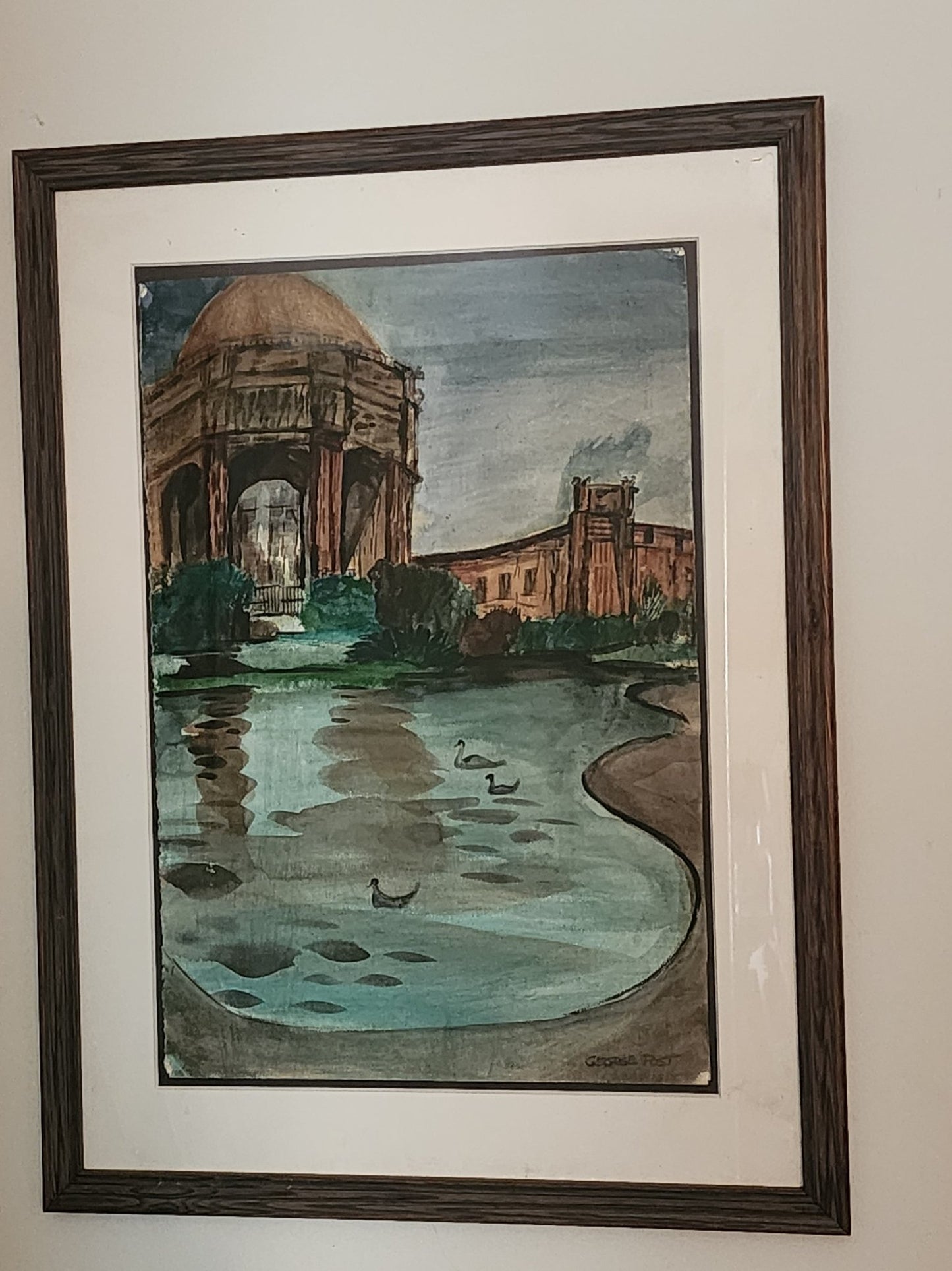 George Booth Post, "Palace of the Arts" Watercolor (1940s) - MCMODSTORE