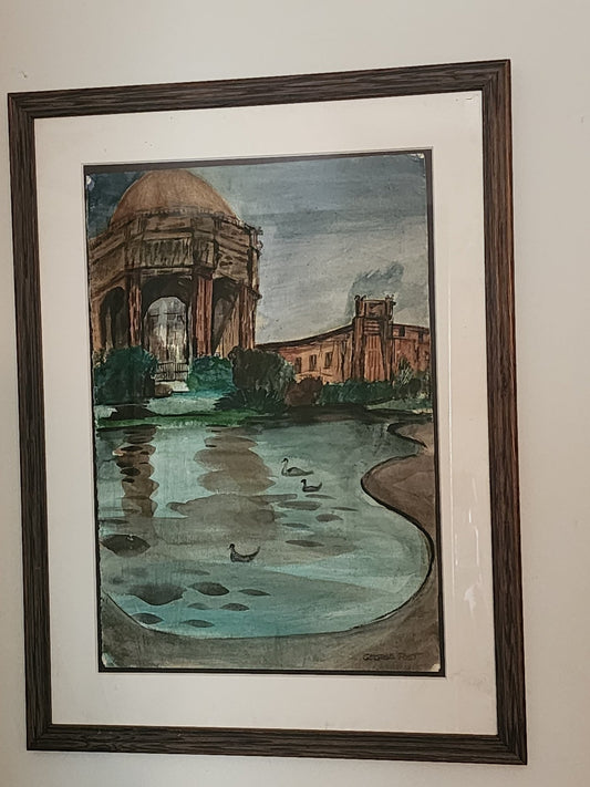 George Booth Post, "Palace of the Arts" Watercolor (1940s) - MCMODSTORE