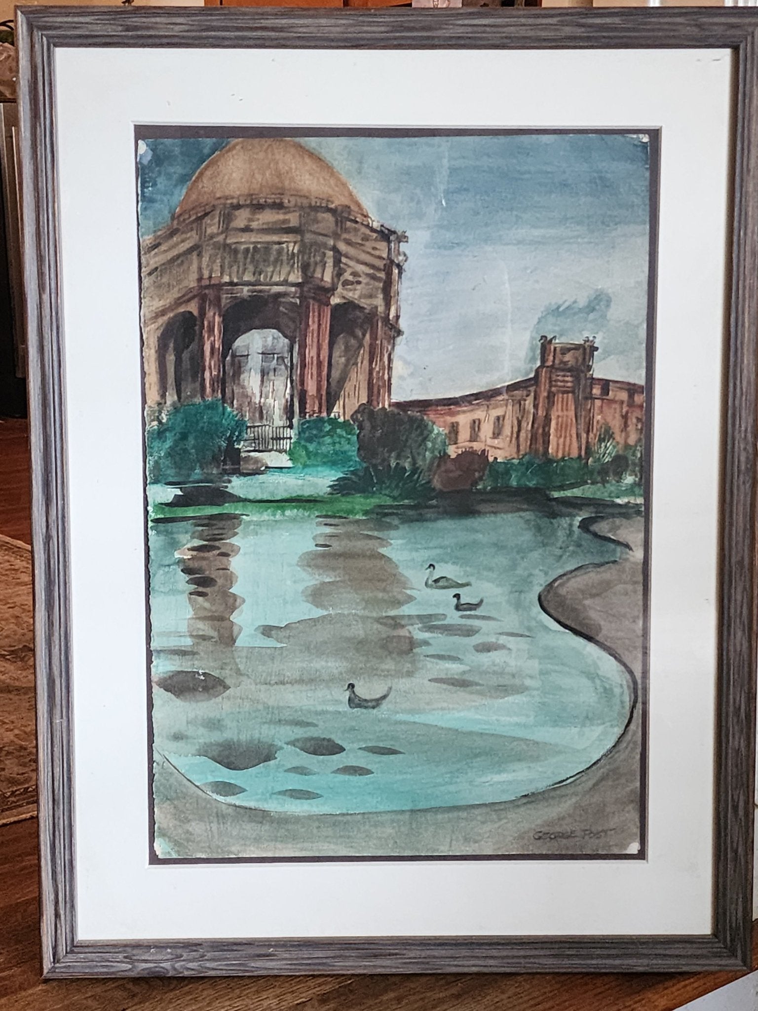 George Booth Post, "Palace of the Arts" Watercolor (1940s) - MCMODSTORE