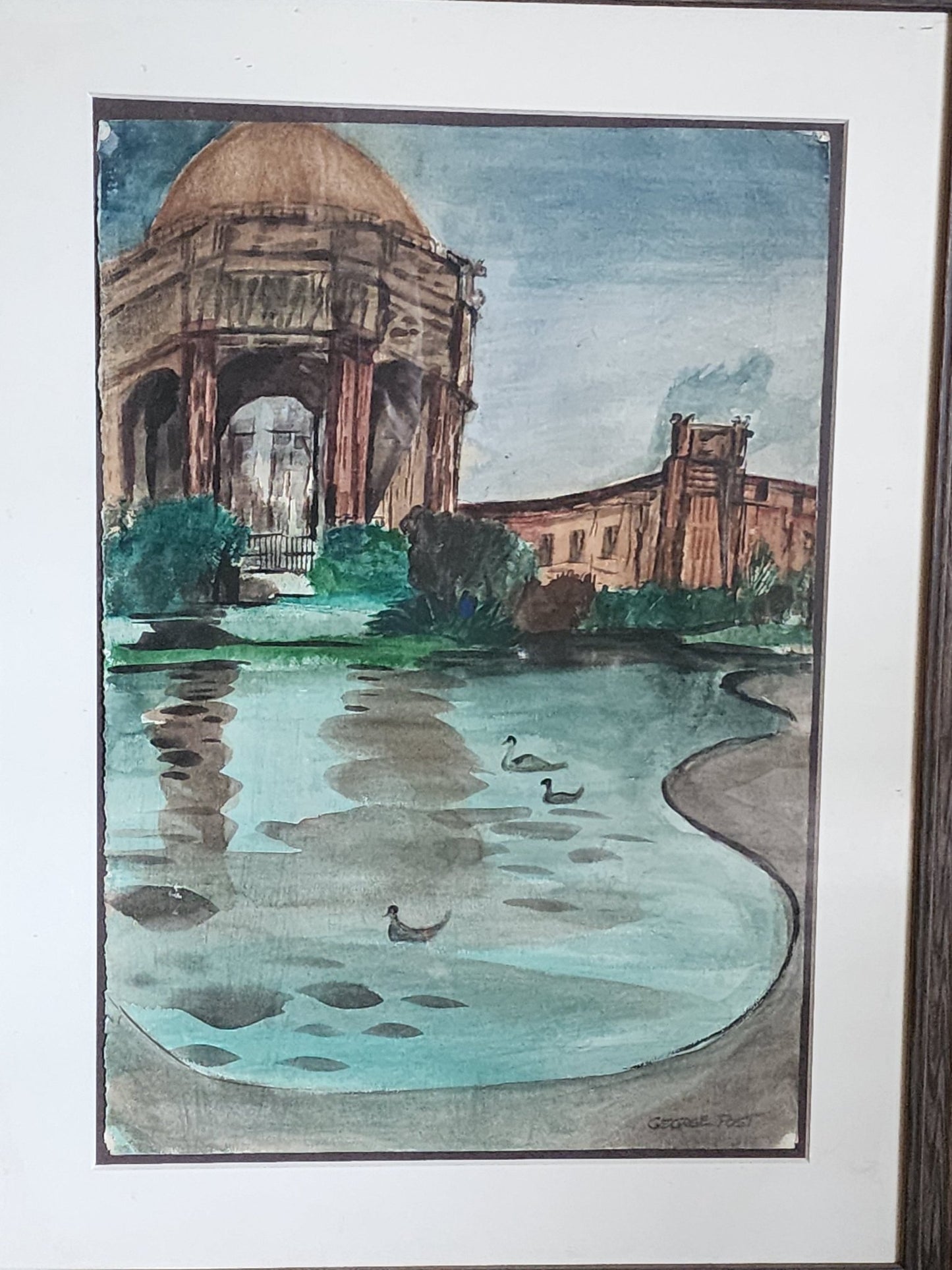 George Booth Post, "Palace of the Arts" Watercolor (1940s) - MCMODSTORE