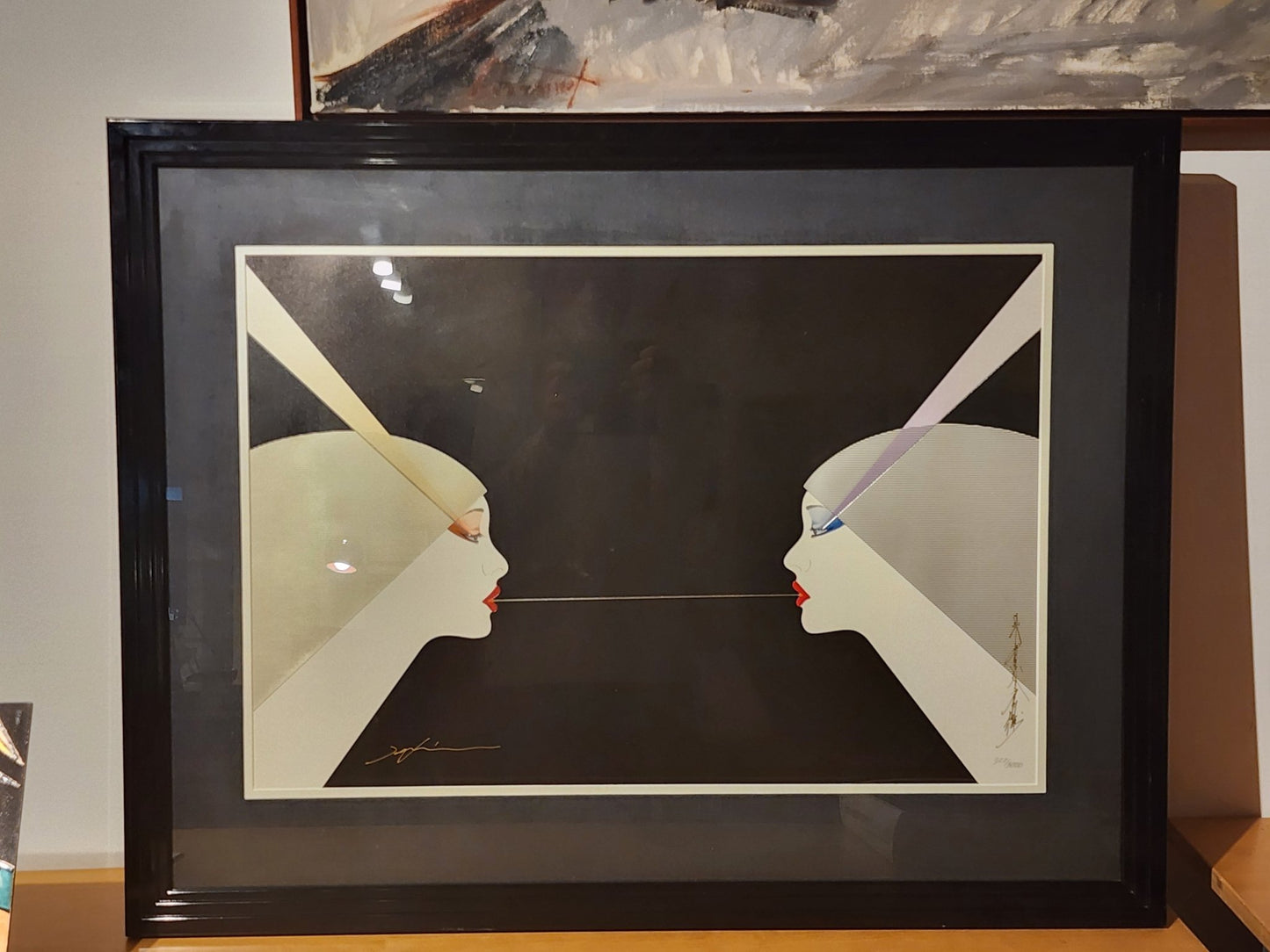 Hisashi Otsuka Framed and Double Signed Print - “When Spirits Unite” (1987) - MCMODSTORE