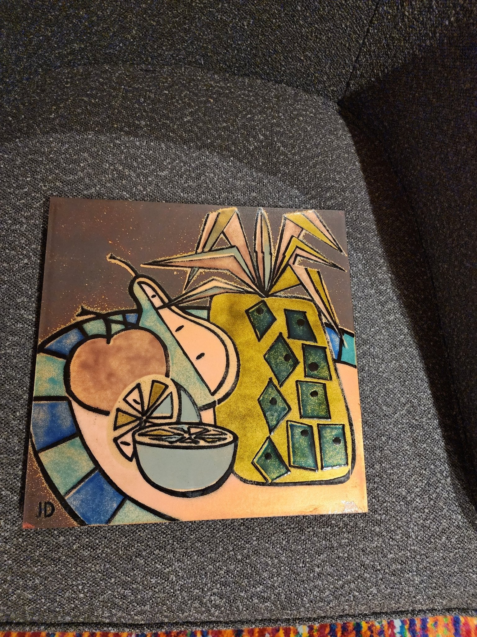 Judith Daner "Fruit Bowl" Wall Art - Enamel on Copper (1950s) - MCMODSTORE