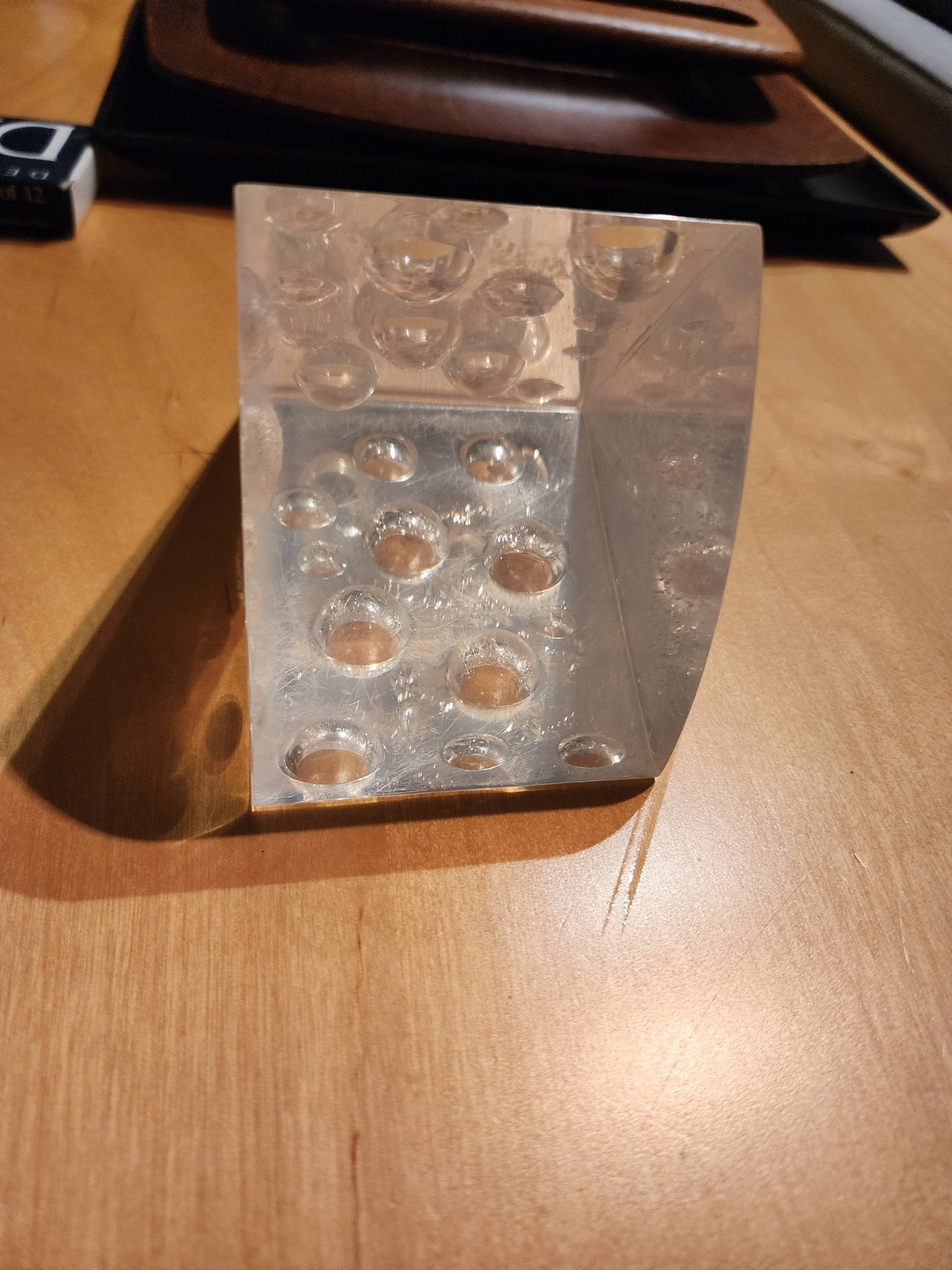 Mid - Century Lucite "Swiss" Cheese" Sculpture (1960s) - MCMODSTORE