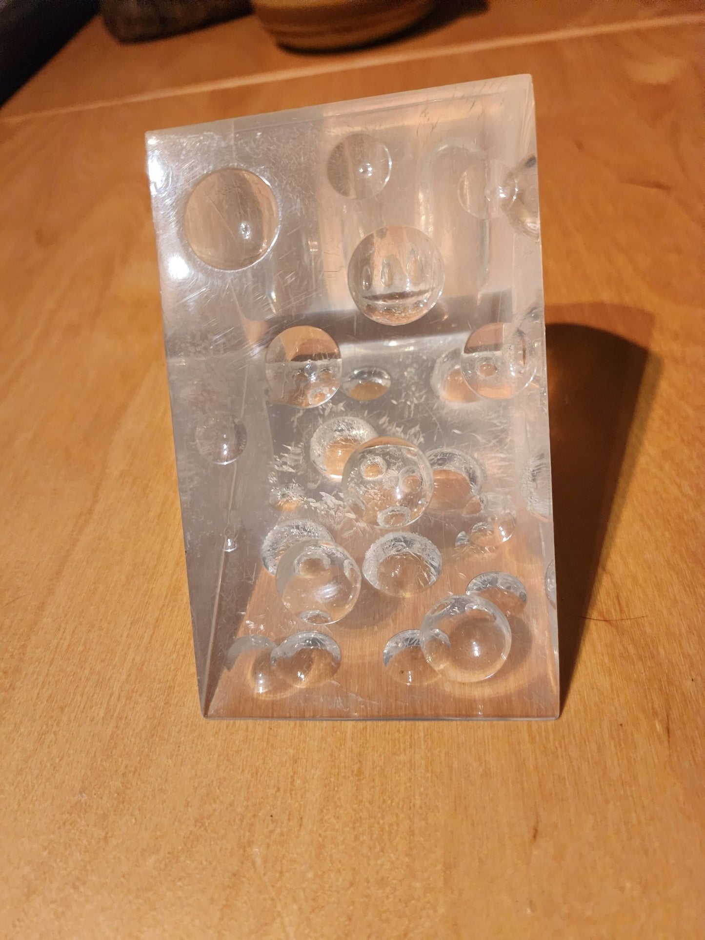 Mid - Century Lucite "Swiss" Cheese" Sculpture (1960s) - MCMODSTORE
