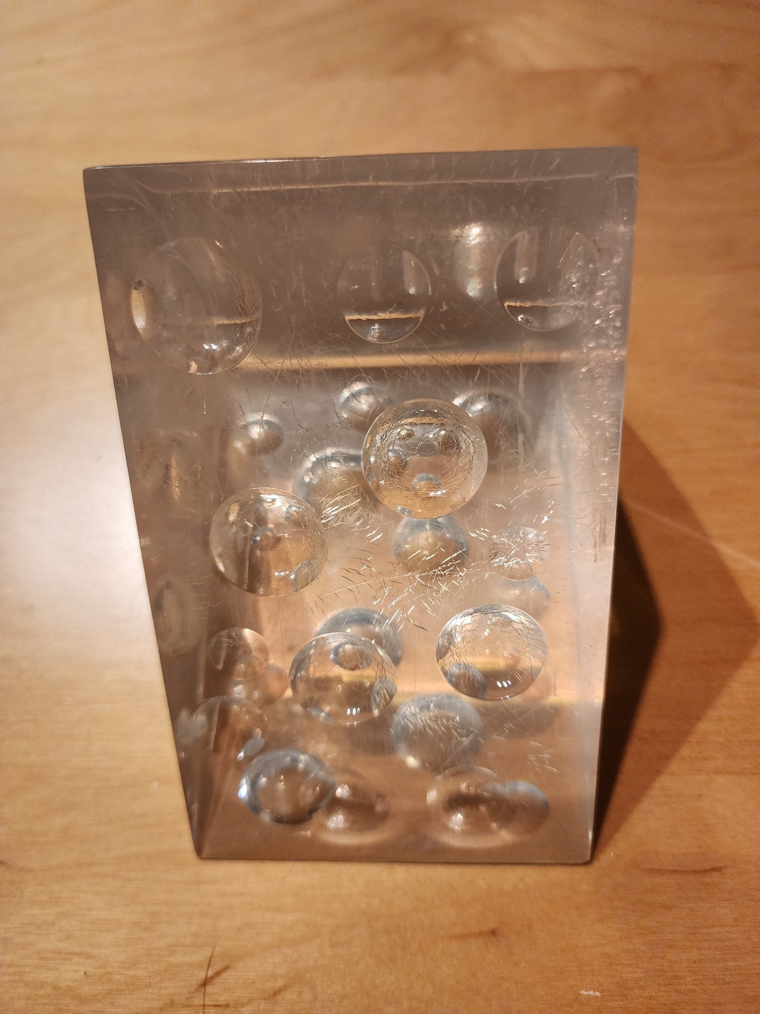 Mid - Century Lucite "Swiss" Cheese" Sculpture (1960s) - MCMODSTORE
