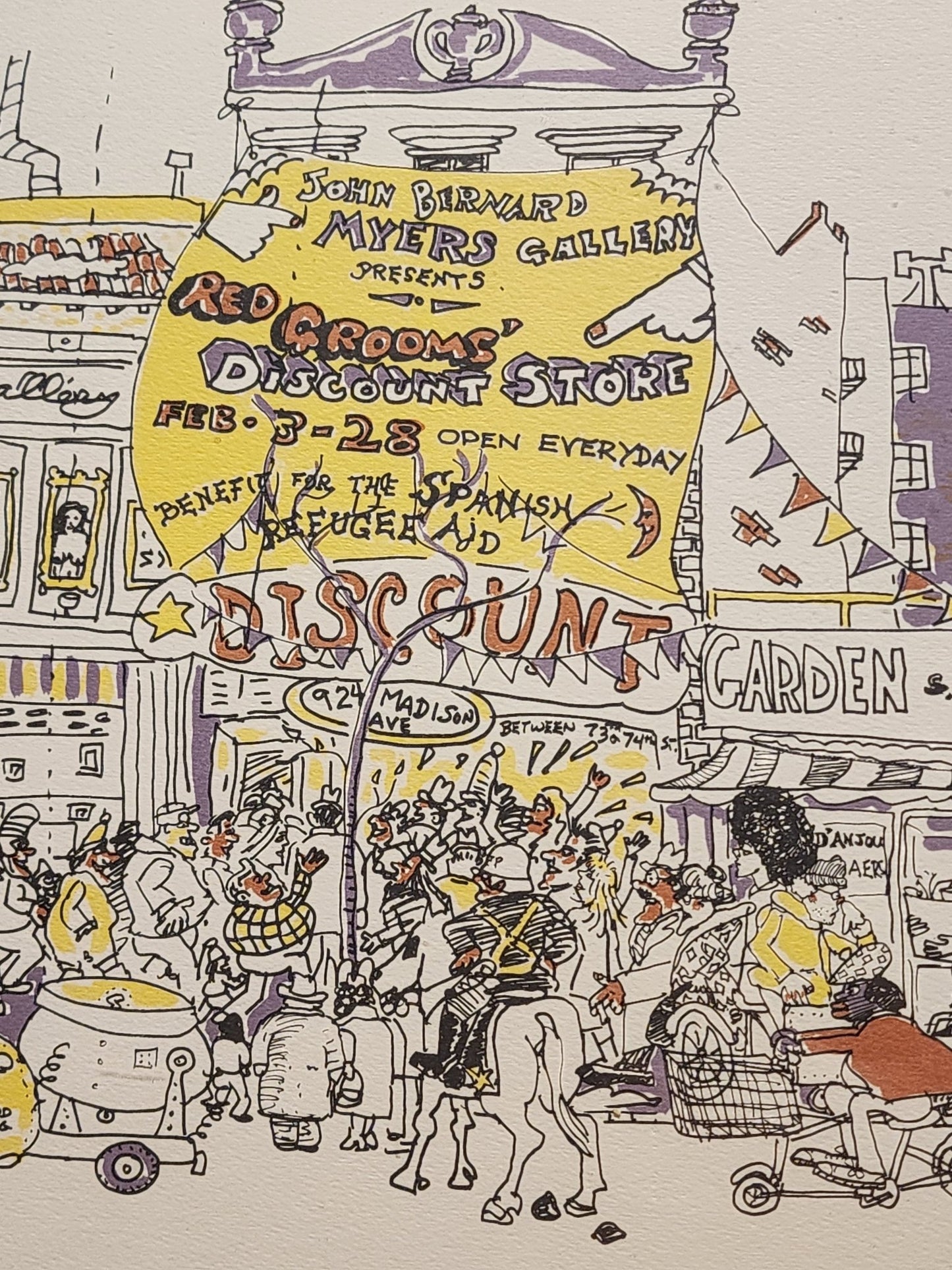 Red Grooms "Discount Store" Lithograph - Signed - MCMODSTORE