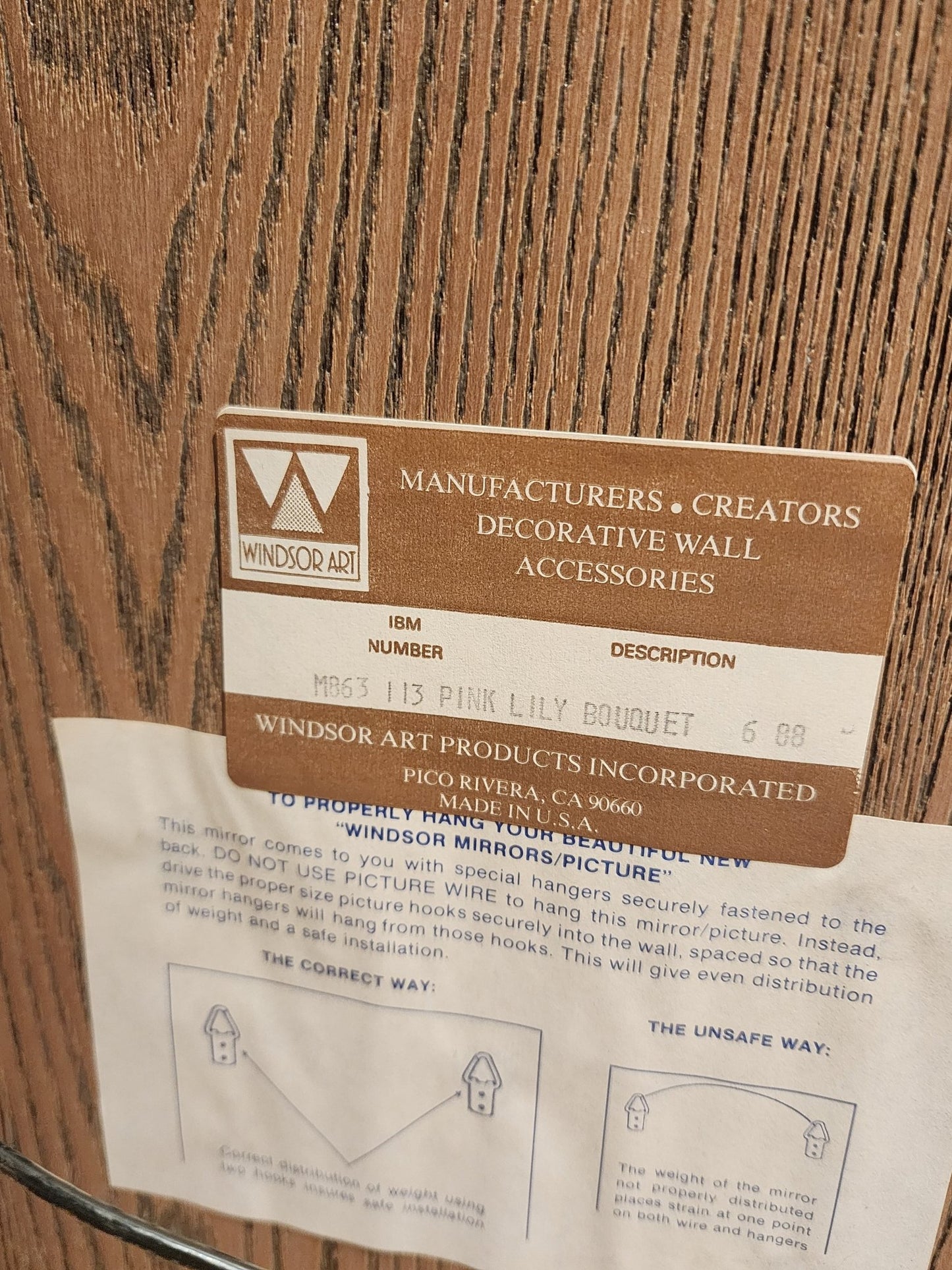 Richard Sandoval Signed "Pink Lily Bouquet" Art Mirror - MCMODSTORE