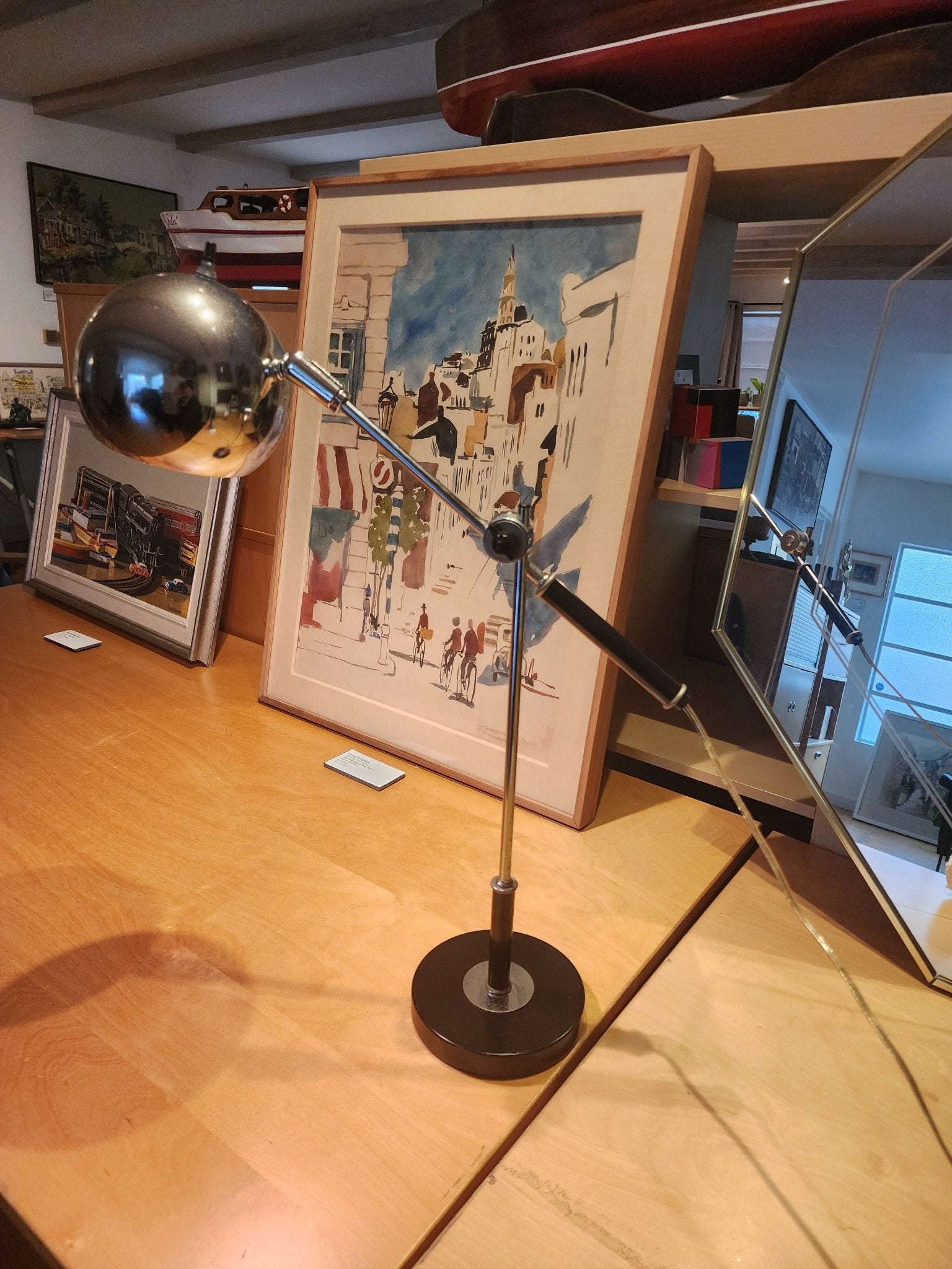 Sonneman Articulating “Orb” Desk Lamp (1970s) - MCMODSTORE