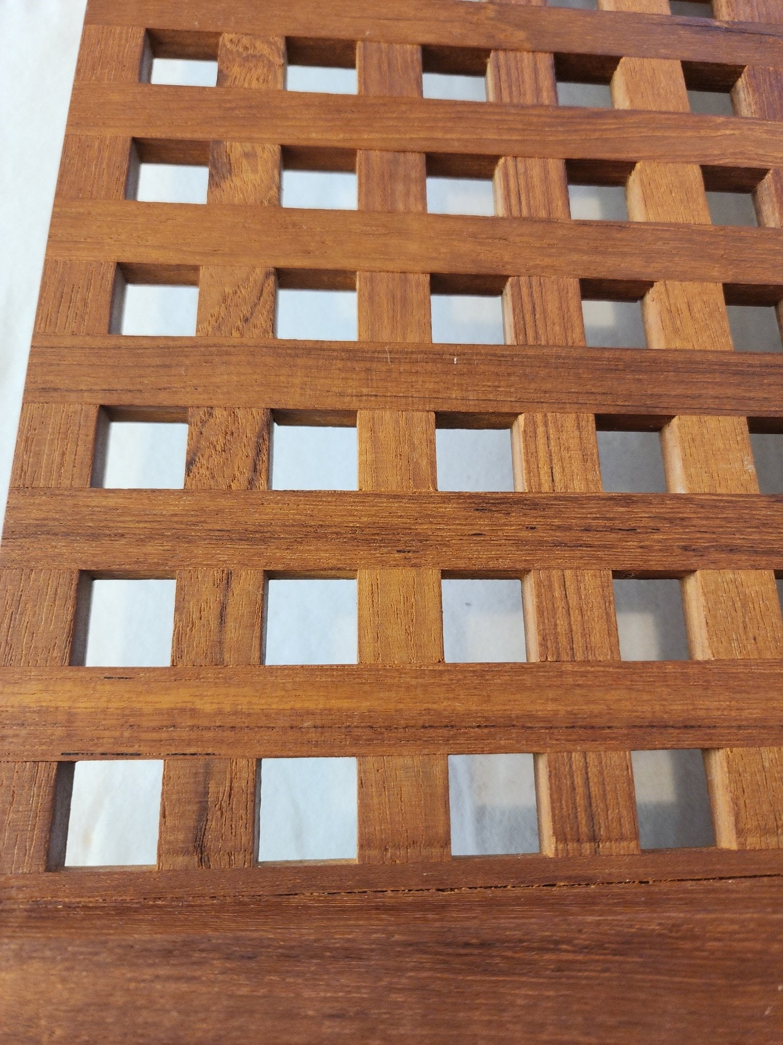 Vintage MCM Teak Lattice Tray - MCMODSTORE