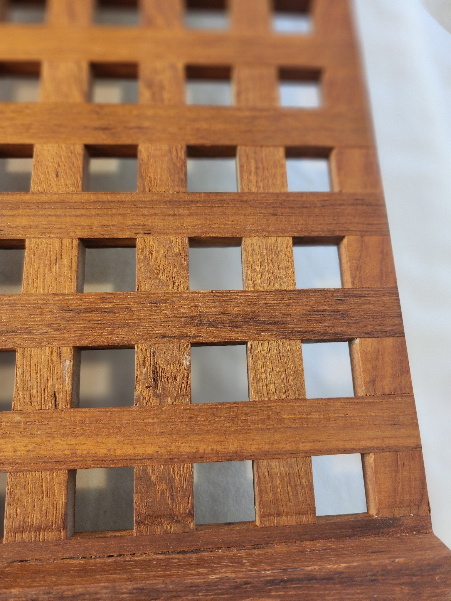 Vintage MCM Teak Lattice Tray - MCMODSTORE