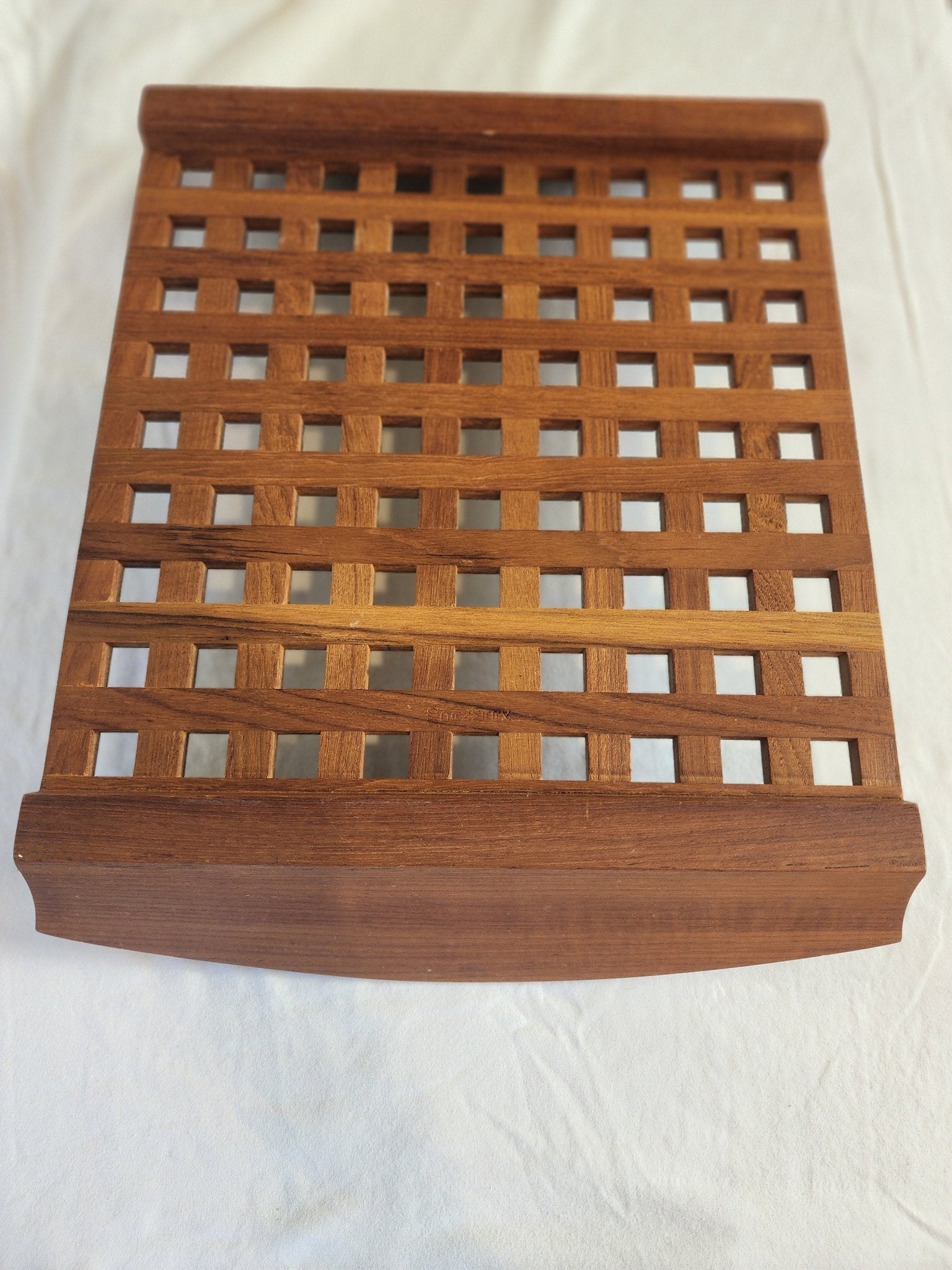 Vintage MCM Teak Lattice Tray - MCMODSTORE